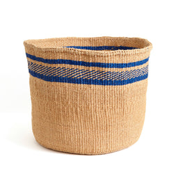 Cobalt Blue Patterned Basket - Kenya