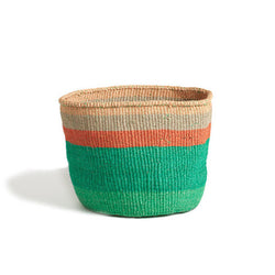 Emerald Basket with Peach Stripes - Kenya