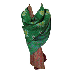 emerald Indian kantha scarf