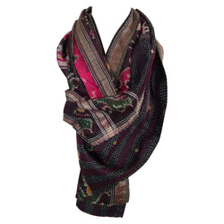 midnight Indian kantha scarf