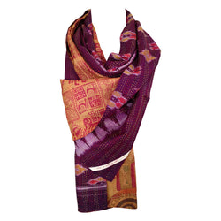 orchid Indian kantha scarf